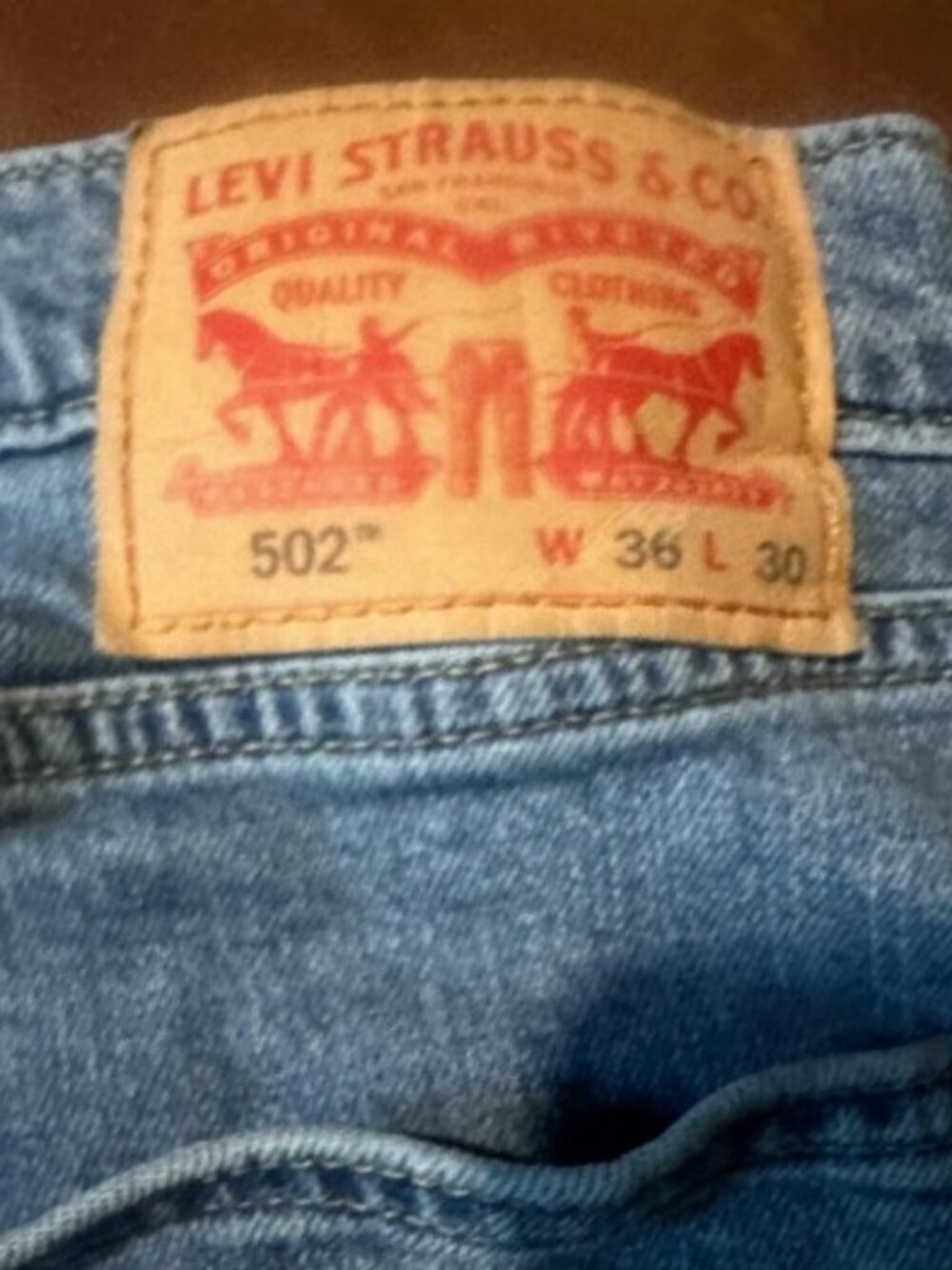 Levi’s 502 Jeans Men’s 36x30 Light Wash Straight Fit Classic Denim
